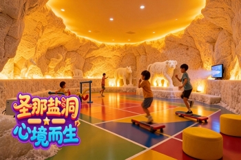 整个北京儿童运动盐洞空间都经过细心的设计制作