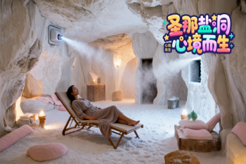 内蒙古温馨洁白的盐洞呼吸理疗空间才是向往的圣地
